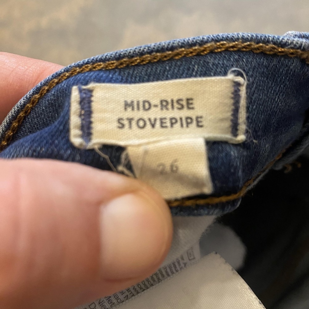 Madewell Mid-Rise Stovepipe Jeans Womens 26 Medium Wash Blue Slim Stretch Denim - Picture 12 of 14